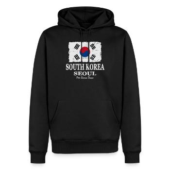 Flag of South Korea - Südkorea Flagge - Männer Premium Bio Hoodie - Schwarz - Vorne - Nico (187cm)