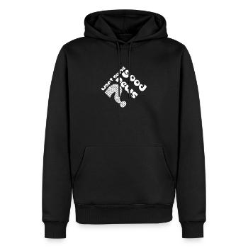 Christian Design veulent de bonnes nouvelles? - Sweat à capuche Premium bio Homme - noir - Devant - Nico (187cm)
