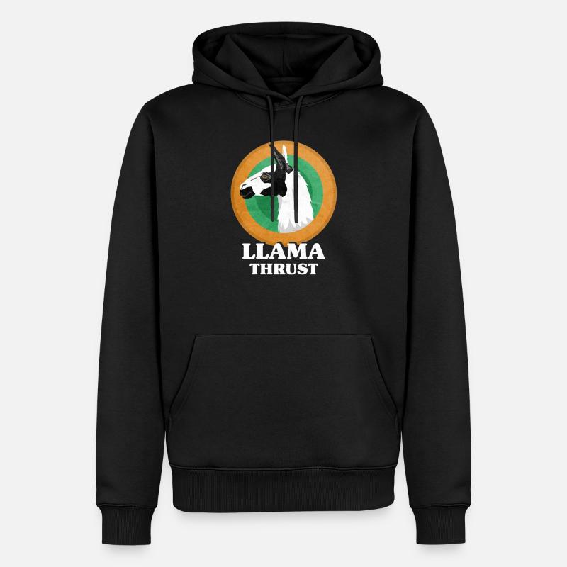 Llamathrust Llama Lama Thrust - Männer Premium Bio Hoodie - Schwarz