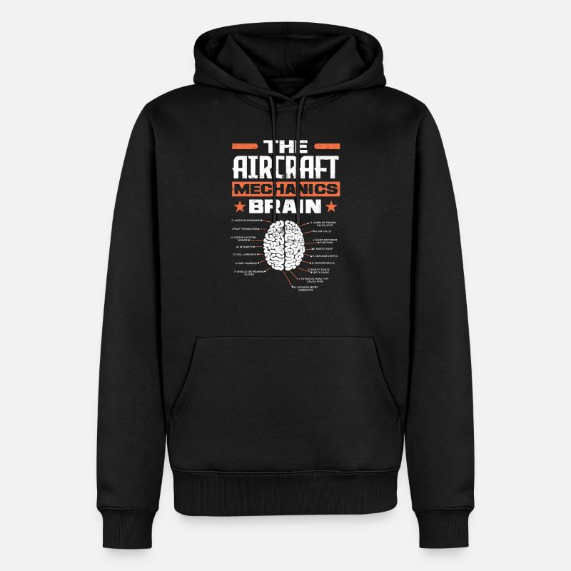 Mécanicien d’avion cerveau - Sweat à capuche Premium bio Homme - noir