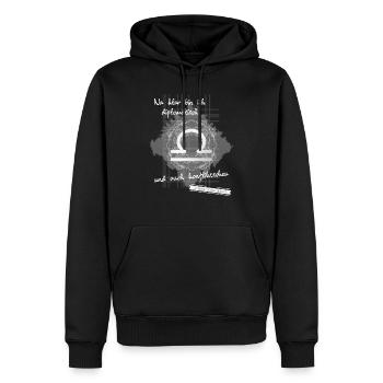 Waage Spruch - Männer Premium Bio Hoodie - Schwarz - Vorne - Nico (187cm)
