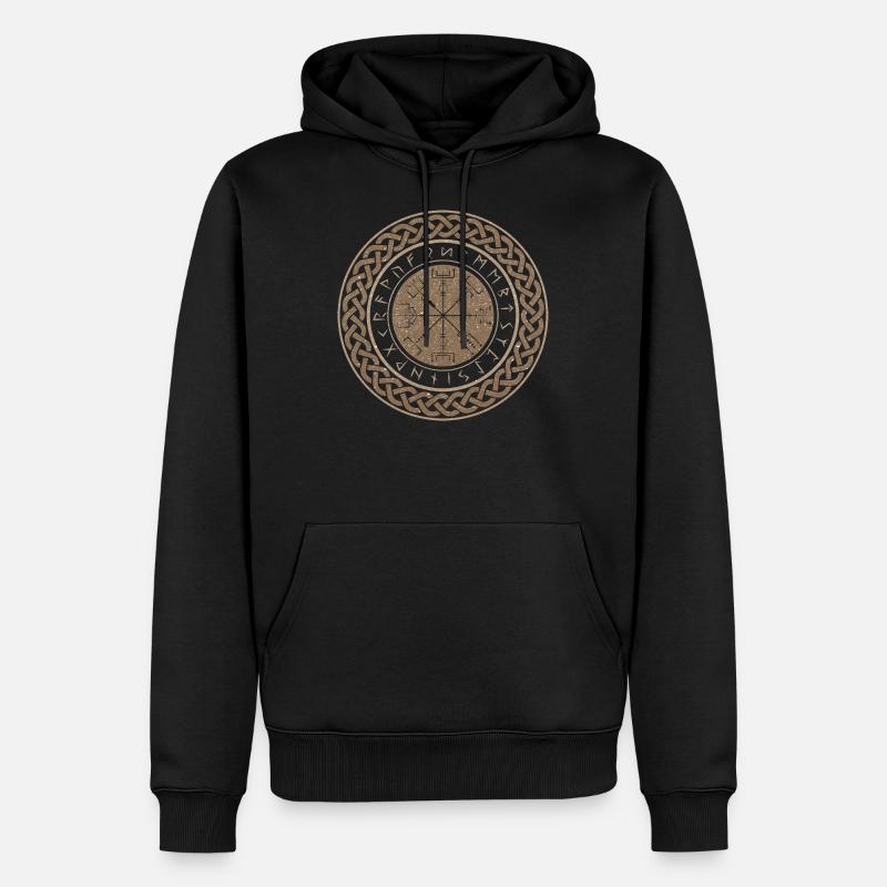 VIKING - Männer Premium Bio Hoodie - Schwarz