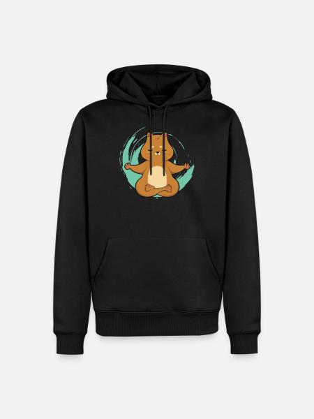 Yoga Chat - Sweat à capuche Premium bio Homme - noir