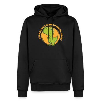 Ich mag halt einfach Dinos, okay - Männer Premium Bio Hoodie - Schwarz - Vorne - Nico (187cm)