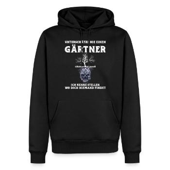 Garten Gärtner Baum Niemand Totenkopf Schädel - Männer Premium Bio Hoodie - Schwarz - Vorne - Nico (187cm)