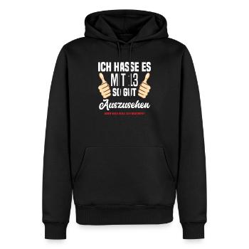 13. Geburtstag Geburtstagsshirt Geschenk - Männer Premium Bio Hoodie - Schwarz - Vorne - Nico (187cm)