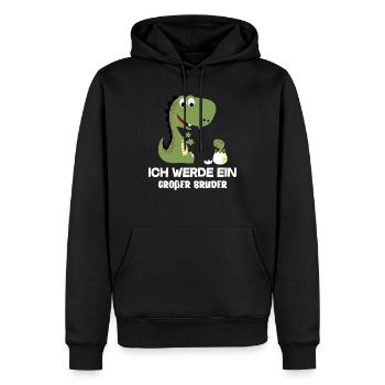 Ich Werde Ein Großer Bruder Dinosaurier Dinos - Männer Premium Bio Hoodie - Schwarz - Vorne - Nico (187cm)