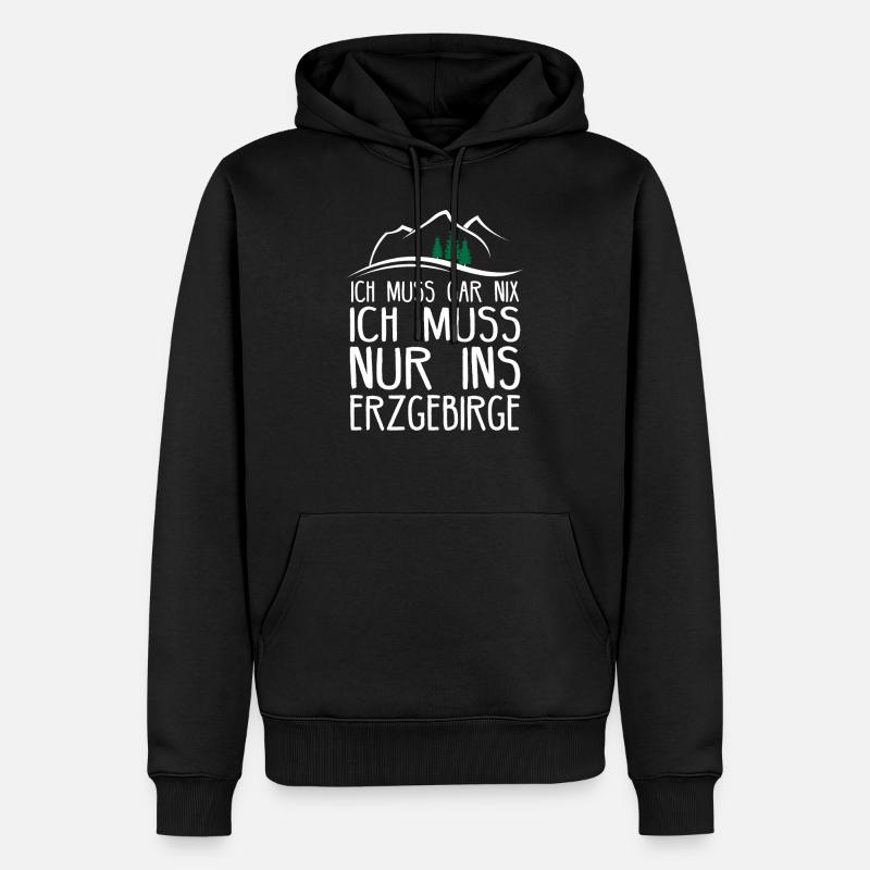 Erzgebirge Sachsen Bergbau Aue Geschenkidee - Männer Premium Bio Hoodie - Schwarz