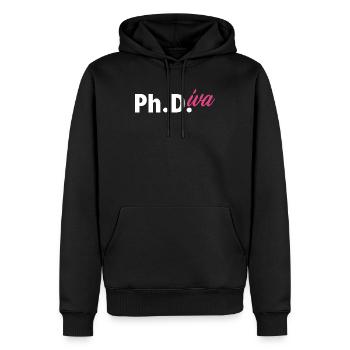 Doctorant Femme Fille - Sweat à capuche Premium bio Homme - noir - Devant - Nico (187cm)