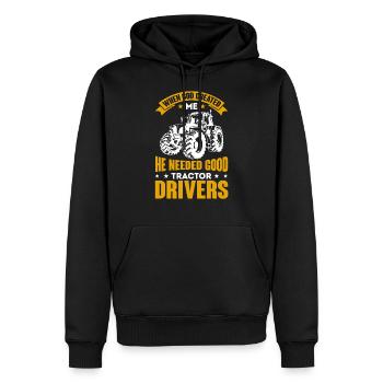 Landwirt & Bauern Traktor Trecker Liebe Geschenk - Männer Premium Bio Hoodie - Schwarz - Vorne - Nico (187cm)