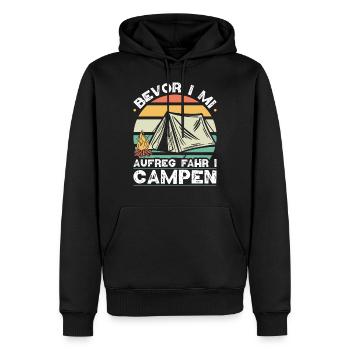 Avant I Mi Aufreg Camper en dialecte bavarois - Sweat à capuche Premium bio Homme - noir - Devant - Nico (187cm)