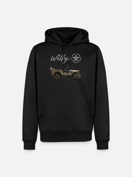 Willy's Star - Men’s Premium Organic Hoodie - black