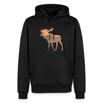 Élan - Sweat à capuche Premium bio Homme - noir - Devant - Nico (187cm)