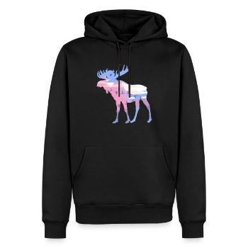Élan - Sweat à capuche Premium bio Homme - noir - Devant - Nico (187cm)