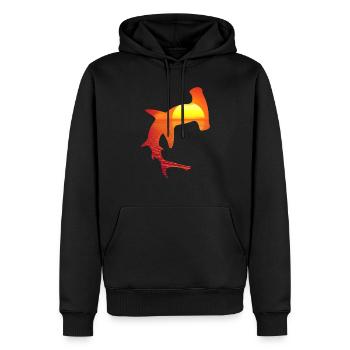 Hammerhai - Männer Premium Bio Hoodie - Schwarz - Vorne - Nico (187cm)