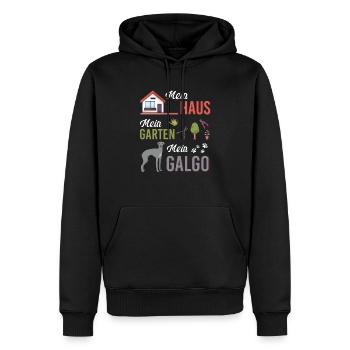 Galgo Garten Hobbygärtner Eigenheim Geschenkidee - Männer Premium Bio Hoodie - Schwarz - Vorne - Nico (187cm)