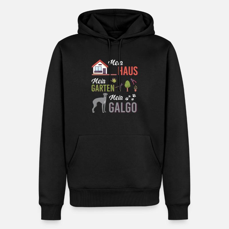 Galgo Garten Hobbygärtner Eigenheim Geschenkidee - Männer Premium Bio Hoodie - Schwarz