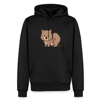 Wombat I Wombats I Tiere die Kacken Portraits - Männer Premium Bio Hoodie - Schwarz - Vorne - Nico (187cm)