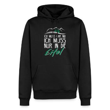 Eifel Mosel Wandern Fluss Winzer Geschenkidee - Männer Premium Bio Hoodie - Schwarz - Vorne - Nico (187cm)