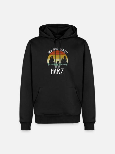 Harz Mittelgebirge Harzer Brocken Geschenkidee - Männer Premium Bio Hoodie - Schwarz