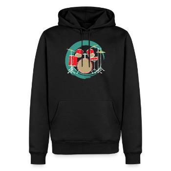 J’adore ma batterie - Sweat à capuche Premium bio Homme - noir - Devant - Nico (187cm)