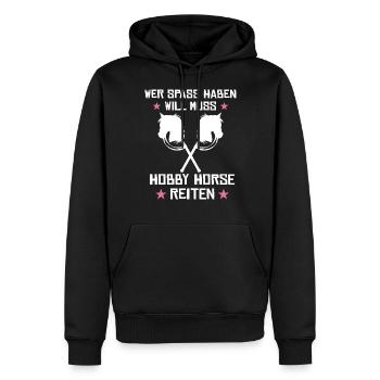 Hobby horsing reiten Hobby horse Steckenpferd - Männer Premium Bio Hoodie - Schwarz - Vorne - Nico (187cm)