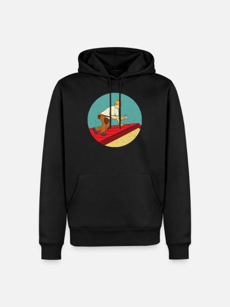Dachdecker der einzig wahre Handwerker - Männer Premium Bio Hoodie - Schwarz