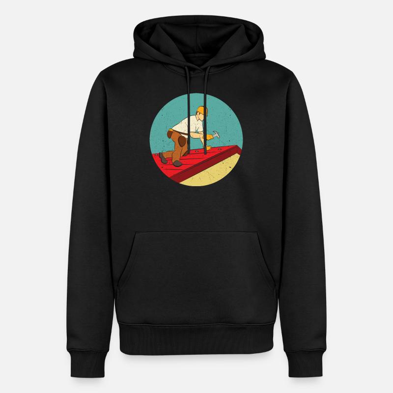 Dachdecker der einzig wahre Handwerker - Männer Premium Bio Hoodie - Schwarz