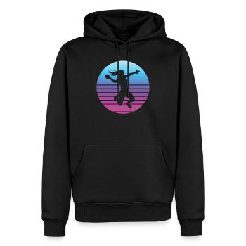 Handball handball sport Vintage - Sweat à capuche Premium bio Homme - noir - Devant - Nico (187cm)