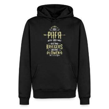papa bester krieger löwe - Männer Premium Bio Hoodie - Schwarz - Vorne - Nico (187cm)