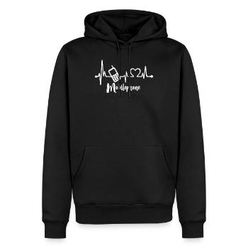 Herzschlag Handy - Männer Premium Bio Hoodie - Schwarz - Vorne - Nico (187cm)