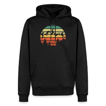Vintage Stunt Scooter Tretroller Jungs Geschenk - Männer Premium Bio Hoodie - Schwarz - Vorne - Nico (187cm)