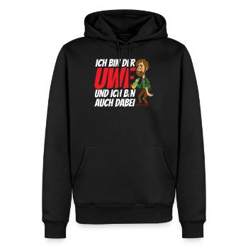 Ich bin der Uwe und bin auch dabei - Männer Premium Bio Hoodie - Schwarz - Vorne - Nico (187cm)