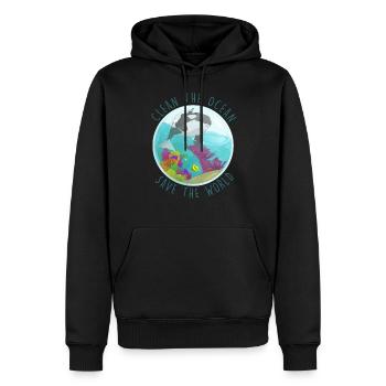 safe the ocean erde animal turtle nachhaltig - Männer Premium Bio Hoodie - Schwarz - Vorne - Nico (187cm)