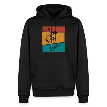Retro Skater Cooles Skateboard Jungs Geschenk - Männer Premium Bio Hoodie - Schwarz - Vorne - Nico (187cm)