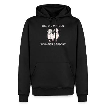 Lustige Schafe Bauern Landwirt Schäfer Geschenke - Männer Premium Bio Hoodie - Schwarz - Vorne - Nico (187cm)