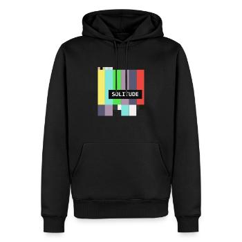 Solitude Vaporwave Retro Standby TV Glitch 90s Art - Men’s Premium Organic Hoodie - black - Front - Nico (187cm)
