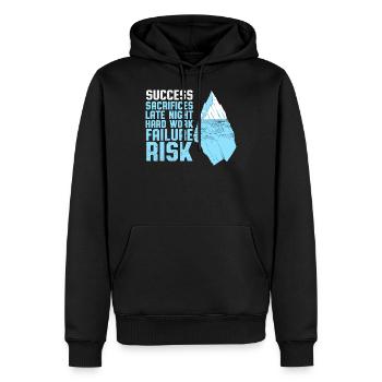 Success is Erfolg Eisberg - Männer Premium Bio Hoodie - Schwarz - Vorne - Nico (187cm)