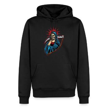 Santa Muerte La Calavera Catrina Totenwache - Männer Premium Bio Hoodie - Schwarz - Vorne - Nico (187cm)
