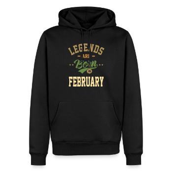 Légendes sont nés en Février Anniversaire Design - Sweat à capuche Premium bio Homme - noir - Devant - Nico (187cm)