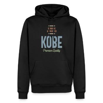 Kobe Personalized Name Birthday Gift - Men’s Premium Organic Hoodie - black - Front - Nico (187cm)