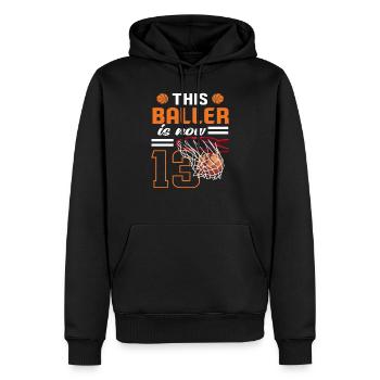 13. Geburtstag Jungen Teenager Basketballer - Männer Premium Bio Hoodie - Schwarz - Vorne - Nico (187cm)