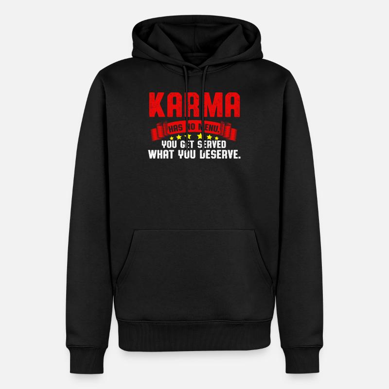 Karma - Männer Premium Bio Hoodie - Schwarz