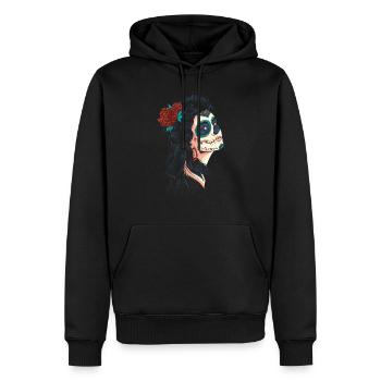 Schöne Lady der Toten La Calavera Catrina - Männer Premium Bio Hoodie - Schwarz - Vorne - Nico (187cm)
