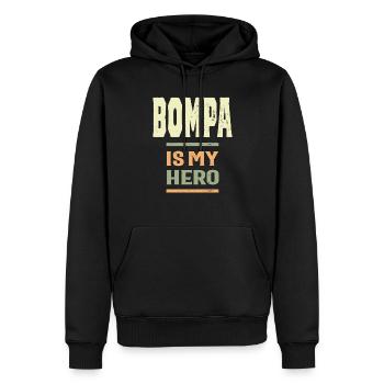 Bompa ist mein Held | Vater und Opa - Männer Premium Bio Hoodie - Schwarz - Vorne - Nico (187cm)