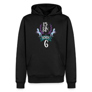 6. Geburtstag Pferdeliebhaberin Geschenk Mädchen - Männer Premium Bio Hoodie - Schwarz - Vorne - Nico (187cm)