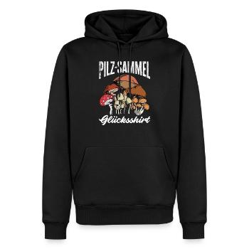 Champignons collection bonheur recherche de champignons cadeau - Sweat à capuche Premium bio Homme - noir - Devant - Nico (187cm)