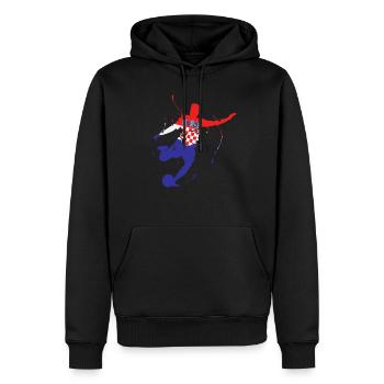 Kroatien Fußball Trikot Flagge Hrvatska Vatreni - Männer Premium Bio Hoodie - Schwarz - Vorne - Nico (187cm)