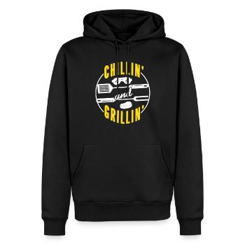 Chillen und Grillen - Männer Premium Bio Hoodie - Schwarz - Vorne - Nico (187cm)