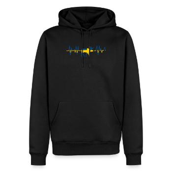 Schweden Elch Herzschlag Heartbeat Geschenk - Männer Premium Bio Hoodie - Schwarz - Vorne - Nico (187cm)